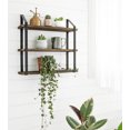 thumbnail image 3 of Mkono 3 Tier Floating Wall Shelves 23.5 Inch, Rustic Wood Hanging Book Shelf Bathroom Mounted Shelving Storage Display Shelves, 3 of 6