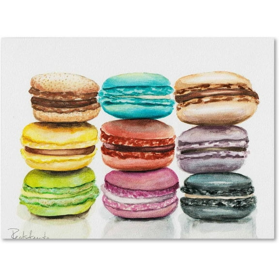 Trademark Fine Art "9 Macarons" Canvas Art by Jennifer Redstreake