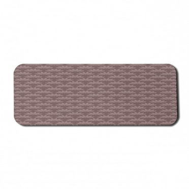 Floral Computer Mouse Pad, Pattern of Lotus Flower Inspired Oriental Curlicue Motifs in Pastel Tones, Rectangle Non-Slip Rubber Mousepad Large, 31" x 12", Pale Mauve Taupe Rose, by Ambesonne