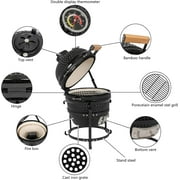 VINGLI 13 Kamado Charcoal Grill Portable Barbecue Grill BBQ Kettle Stand Lid Perfect for Outdoor Camping Patio Backyard Picnic
