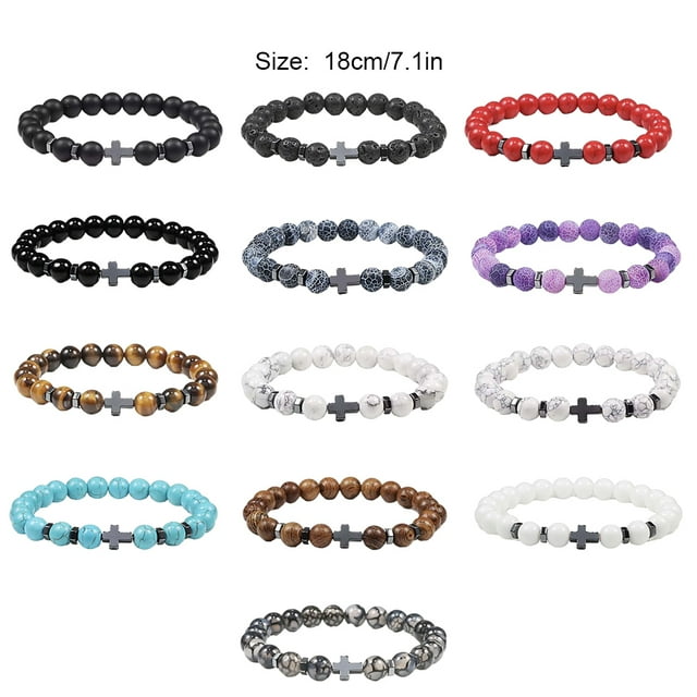 maskred Cadeaux Bracelets Unisexes avec Perles Exquises pour des Cadeaux Réfléchis Porcelaine Exquis Blanc 1Set