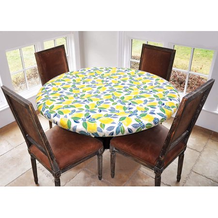 backed flannel diameter fitted lemon fits tables contemporary vinyl round pattern table edged elastic deluxe