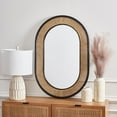thumbnail image 2 of SAFAVIEH Cayce 23.7 in. x 35.5 in. Solid Frame Mirror, Black/Natural, 2 of 5