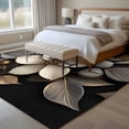 thumbnail image 4 of 6'x9' Area Rugs, Gold Black Flower Indoor Outdoor Area Rug for Living Room Bedroom, Blossoming Botanical Prints Leaf Washable Bathroom Rugs Kitchen Floor Carpet Mats Home Decor Aesthetic, 4 of 8