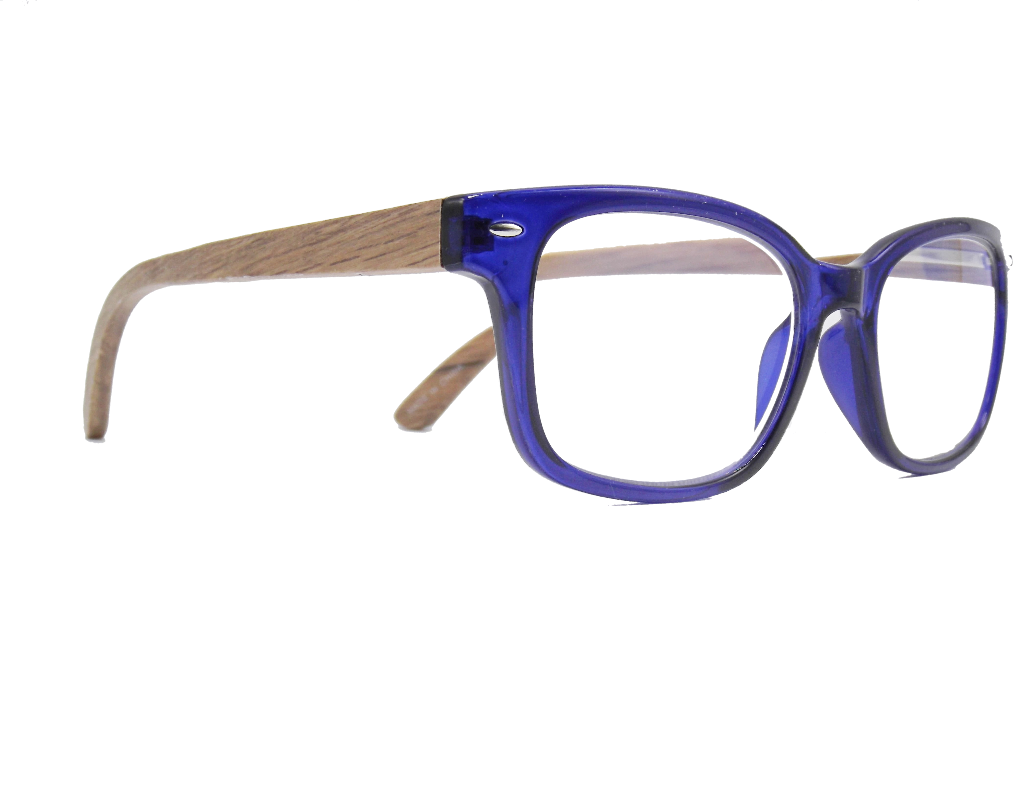 EYEGEMS  Blue Light Blocking Computer  +2.00 Reading Glasses Eco Friendly SustainableDuMu Wood  Blue 6211