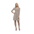 thumbnail image 3 of Women's Cross Wrap A Line Long Sleeve Dress, XL, Dust, by Ambesonne, 3 of 3