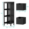 thumbnail image 3 of Costway Bathroom Wooden Floor Cabinet Multifunction Storage Rack Stand Organizer Black, 3 of 11