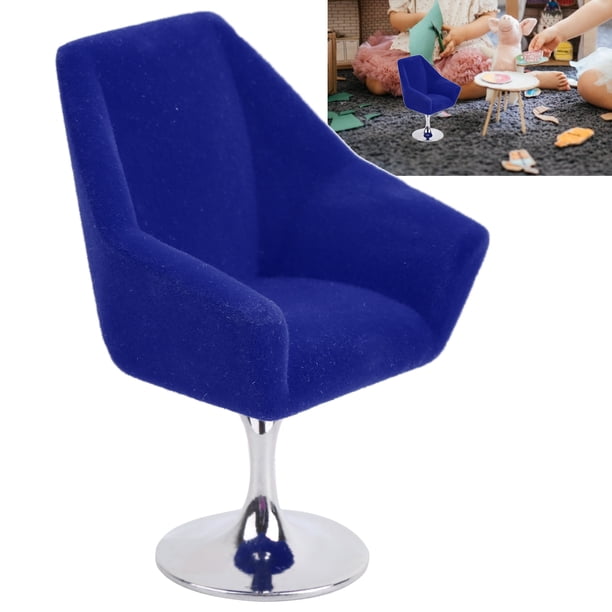 Mini Silla para Muñecas, Mini Decoración del Hogar, Función de Rotación, Sillón de Muebles en Miniatura Flocare Suave para Casa de Muñecas 1/12
