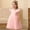 151Light Pink311, variant on CAIVO Kids Girls Dress Gown O-Neck Solid Color Party Formal Wear Tutu Dresses Summer Fly Sleeve Classic Sundress