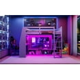 thumbnail image 5 of Gray Wood Full Size Gaming Loft Bed w/ Desk, Storage, LED & Hanging Rack - Space-Saving Bedroom Furniture. 88"x64", 5 of 19