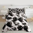 thumbnail image 2 of Castle Fairy Black Ribbon Bow Bedding Comforter Set 2pcs for Boys Girls,Kawaii Love Heart Print Twin Comforter Sets Microfiber,Dreamy Princess Breathable Bedding Set,Lightweight Room Decor, 2 of 8