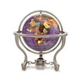 thumbnail image 3 of 9" Gemstone Globe with Antique Silver Commander 3-Leg Table Stand, 3 of 7