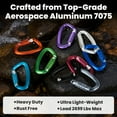 thumbnail image 2 of Aspire 3Pcs Auto-Locking Carabiner 12KN (2699 Lbs), 3 Inch Heavy Duty Locking Carabiners for Hammock Camping Swing (Royal Blue), 2 of 7