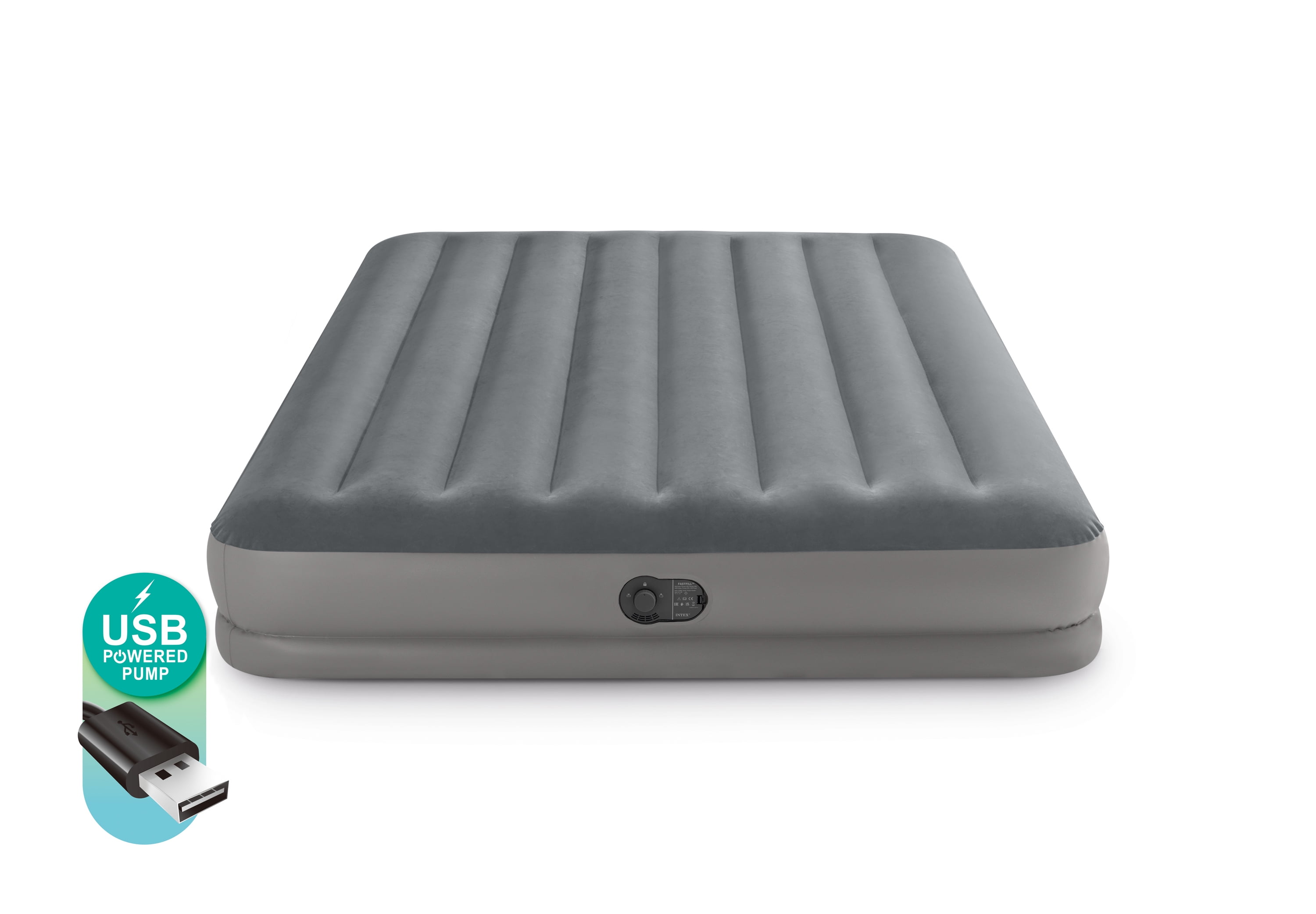 Intex Queen 12" Dura-Beam Prestige Air Mattress with USB Powered Pump