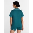 thumbnail image 4 of Joyspun Women's Dreamy Soft Collection Notch Collar Top and Shorts Pajama Set, 2-Piece, Sizes XS-3X, 4 of 6