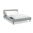 thumbnail image 2 of Jennifer Taylor Home Diego Low Upholstered Platform Bed, Queen, Light Grey Polyester, 2 of 9