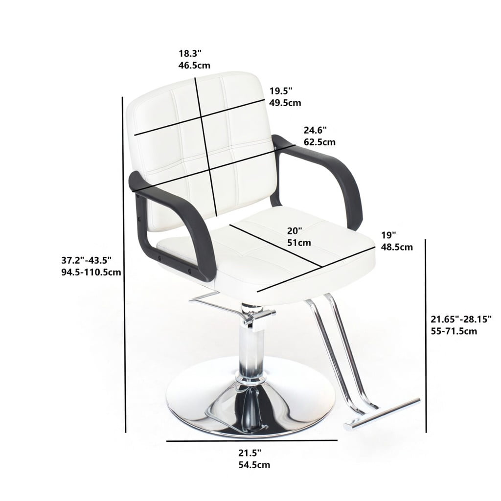 360-Degree Swivel Barber Chair with Hydraulic Height Adjustment, Heavy-Duty Salon Styling Chair with PU Leather and 350 lb Capacity, Off White