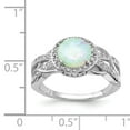 thumbnail image 3 of Sterling Silver Cubic Zirconia and Lab created Opal Ring Size 7, 3 of 7