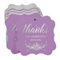 thumbnail image 3 of Inkdotpot Hang Tags Thanks For Celebrating With Me Birthday Favor Bracket Shape Gift Tags Real Silver Foil Bonbonniere Tag Pack Of 50, 3 of 7