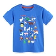 thumbnail image 4 of Akiihool T-Shirts Graphiques Garçons Ados Garçons Manches Courtes Enfants Été Col Rond T-Shirts Décontractés Basiques Coton Unis Hauts (Bleu, 2-3 Ans), 4 of 4