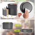 thumbnail image 3 of Biwat Non-Stick Lightweight Camping Cookware Mess Kit, Aluminium Alloy, Green, Perfect for Camping, Hiking, Backpacking, Picnic, 3 of 4