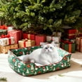 thumbnail image 5 of Christmas Pet Bed Removable Washable Soft Plaid Sleeping Nest for Cats and Dogs, Holiday Themed Pet House with Enclosed Design for Small Medium Large Pets, Comfortable Seasonal Pet Bedding, 5 of 6