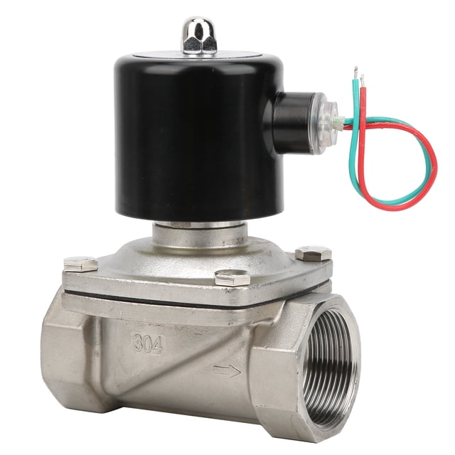 Válvula Solenoide NC Acero Inoxidable Acción Directa 2W‑400‑40B Rosca Hembra G1 1/2inAC220V