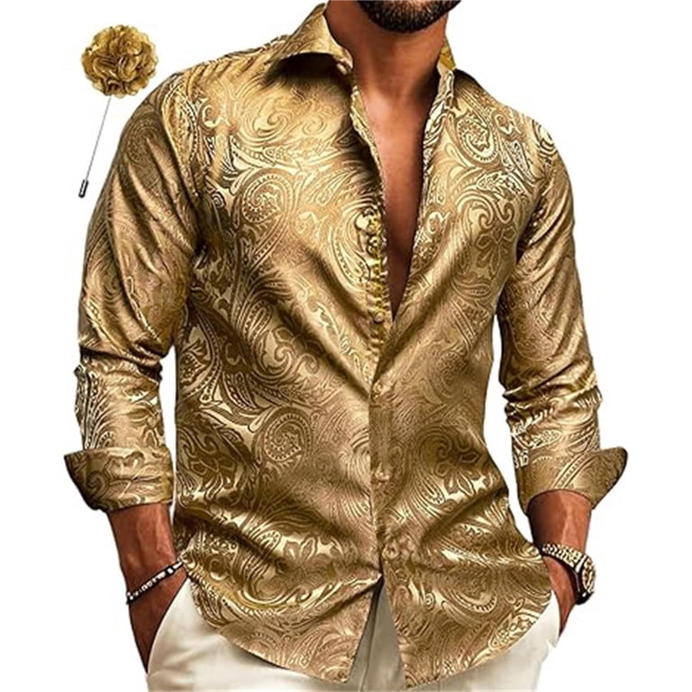 mens paisley dress shirt Cinch Men's Turquoise/White Print Long Sleeve Button Down West adding a splash of color to your outfits Etro, Paisley Cotton Shirt, Man,