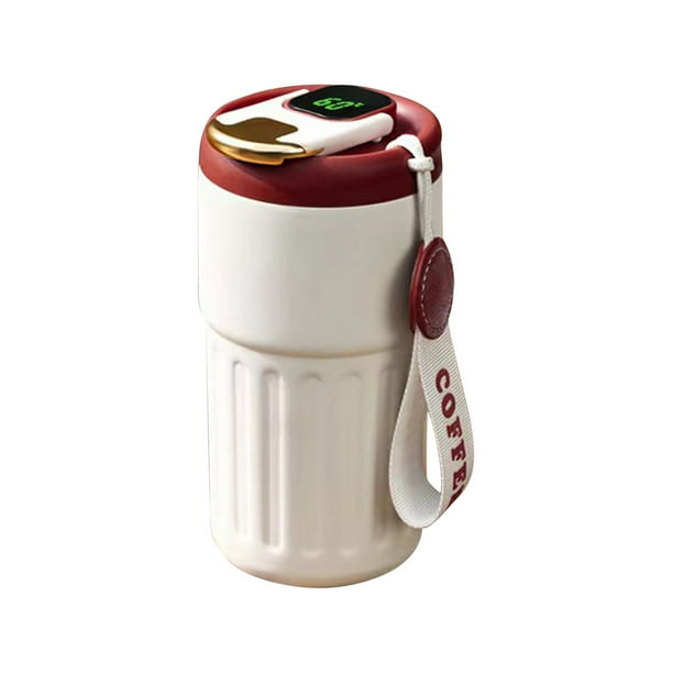 Taza de café de acero inoxidable 316 de 450 ml | Pantalla inteligente de temperatura | Taza térmica de doble pared | Taza de viaje portátil a prueba de fugas para coche, oficina y exteriores