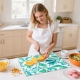 thumbnail image 5 of 13.4" x 16.5" Food-Grade Acrylic Cutting Board Non-Slip Kitchen Chopping Board Teal Swirl Damask Pattern, 5 of 7