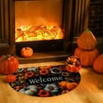 thumbnail image 6 of Oioii 60x40cm Thanksgiving Fall Decor Pumpkin Half Round Velvet Doormat Washable Semi Circle Rug Non Slip Floor Mat for Indoor Outdoor Bathroom Kitchen Entryway Bath Holiday Decor, 6 of 6