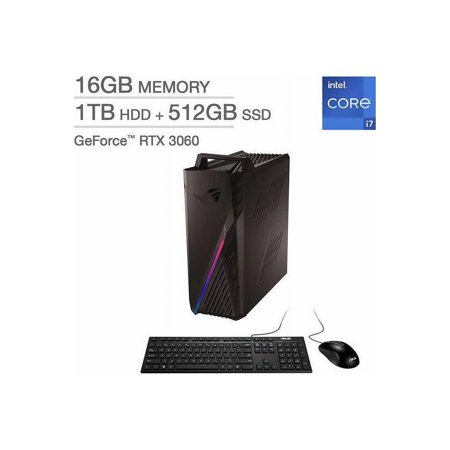 ASUS ROG Gaming Desktop - Intel Core i7-12700F - GeForce RTX 3060 - Windows 11 G15CF-IS766 PC Computer 16GB Memory 1TB HDD + 512GB SSD