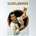 thumbnail image 2 of Elixir D' Anvers Liqueur Sailors Choice Vintage Belgian Alcoholic Advertisement Poster Wall Art, Modern Wall Decor For Living Room Bedroom, 8x12 UNFRAMED, 2 of 3