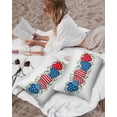thumbnail image 3 of Pack of 2 Outdoor Pillow Covers, Independence Day USA Flag Love Eucalyptus Leaves Waterproof Square Throw Pillowcase Cushion Decorative Pillow Covers for Couch Patio Tent, 20x12 in, 3 of 6
