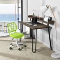 thumbnail image 2 of FurnitureR Chaise de Travail Pivotante pour Ado en Plastique et Maille, Vert, 2 of 7
