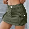 thumbnail image 6 of EFINNY Women's Low Rise Denim Shorts Skirt Button Slim Jeans with Pockets, 6 of 7