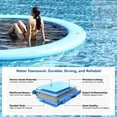 thumbnail image 3 of Bezliving 10FT Round Inflatable Floating Dock, Sunchill Float Ring Water Hammock with Pump, 4in Woven Fabric, Lake Pool Float for Adults, Sky Blue, 3 of 6