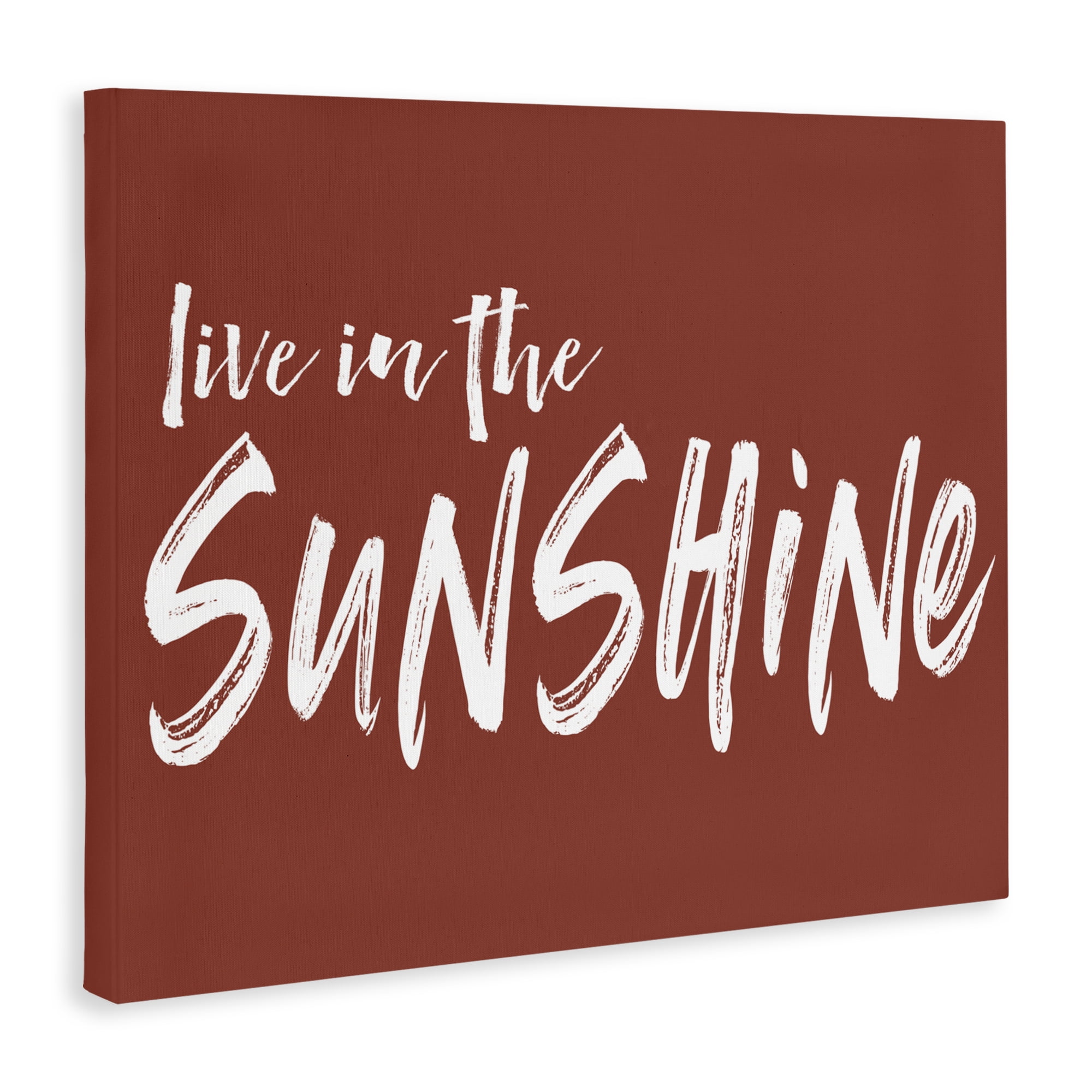 Live In The Sunshine Brown Canvas Wall Art, design by Lettered and Lined