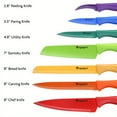 thumbnail image 4 of Kitchen Knife Set Dishwasher Safe, Sharp Stainless Steel Knife Set, Kitchen Knives Sets Professional with Sheaths 14pcs Rainbow, 7 Knives with 7 Blade Guards Non Stick, 4 of 11
