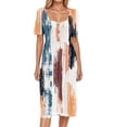 thumbnail image 2 of Women's Printed Casual Round Neck Button Down Short Sleeve Knee Length Sun Dress, 2 of 2