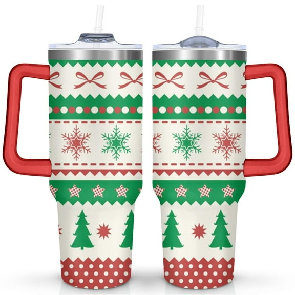Christmas Gifts 40 oz Tumbler with Handle and Straw Lid,Cute Gifts for Women Winter Gnome Vacuum Insulated Leak Proof Tumbler,Holiday Accessories Stainless Steel Coffee Cup