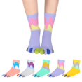 thumbnail image 3 of Calcetines de punta para mujer y niña, calcetines de algodón con cinco dedos, calcetines coloridos y bonitos, calcetines deportivos para correr, calcetines con separación de dedos, 5 pares, 3 of 5