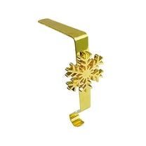 YaoZQ, Snowflake Stocking Holder For Mantle, Gold Christmas Metal Hangers With Non- Grip, Heavy Duty Fireplace Decor Hook, Mantel Clips For Holiday Party Supplies, Tabletop Xmas Decoration