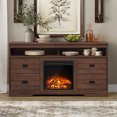 thumbnail image 2 of FITUEYES Rustic Gray Electric Fireplace TV Stand for TVs Up to 65" Entertainment Center with Storage, 2 of 7