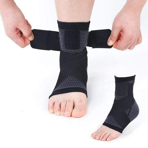 Bumiews 2Pcs Ankle Support Sleeves, Adjustable Compression Ankle Support Men & Women (L)