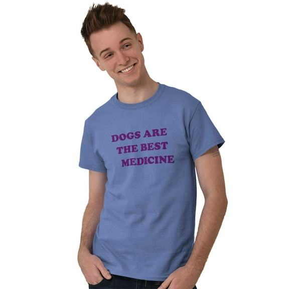 Dogs Best Medicine Pet Puppy Owner Men's Graphic T Shirt Tees Brisco Brands S