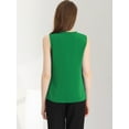 thumbnail image 3 of DARING DIVA Sleeveless Blouse Top Office Work Shirt S Green, 3 of 6