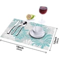 thumbnail image 6 of Aqua Chrysanthemum Flowers Placemat for Dinning Table Placemat Set of 4-Cotton Linen, Waterproof Cloth Table Mat-Easy Clean Place Mat Machine Washable Fabric, Floral Grey, 6 of 6