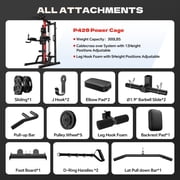 LNOW Home Gym Station, 6-in-1 LAT Pull Down & Row Cable Machine with High/Low Pulley, Leg Support | Back & Body Workout for Home Gym Training