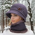 thumbnail image 5 of Women's Bucket Hats Women'S Knitted Warm Basin Hat Padded Cotton Hat Plush Hat + Scarf Two Piece Set Women's Accessories Bucket Hats, 5 of 5